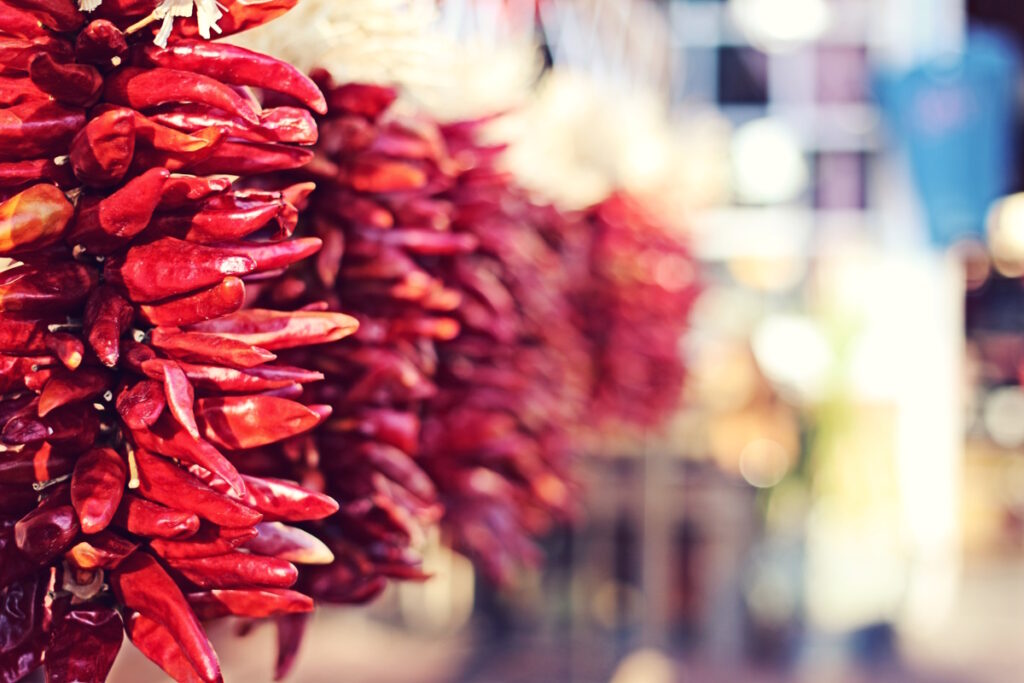 Chilies Drying in Santa Fe New Mexico