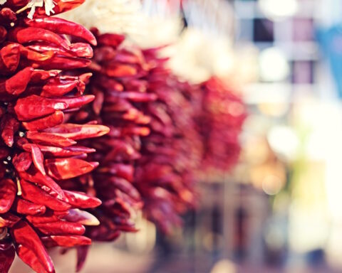 Chilies Drying in Santa Fe New Mexico